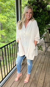 Woven Ruffled Babydoll Shirt