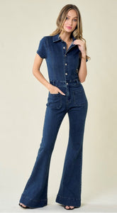 Lindsay Flare Denim Jumpsuit