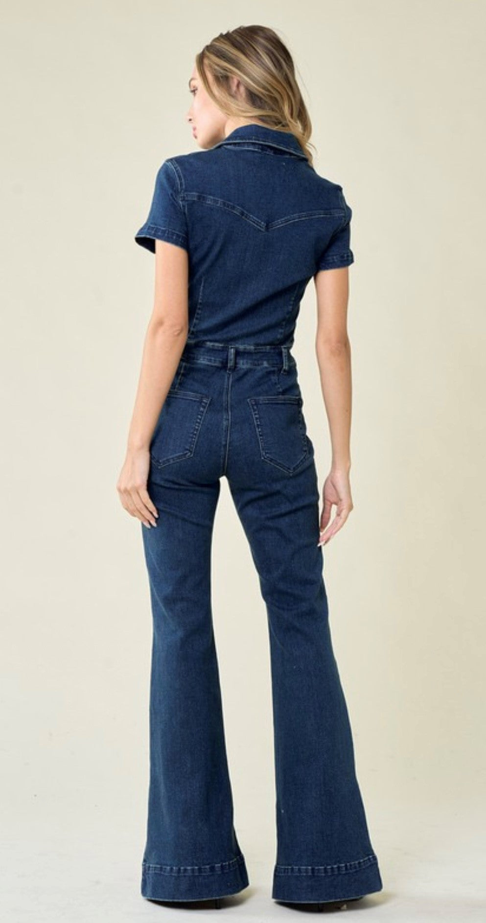 Lindsay Flare Denim Jumpsuit