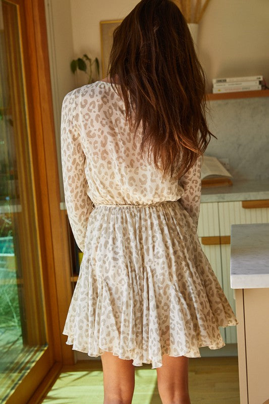 Chiffon Round Neck Mini Dress