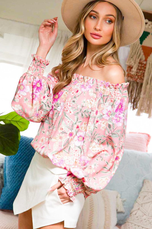 Floral Garden Off Shoulder Top