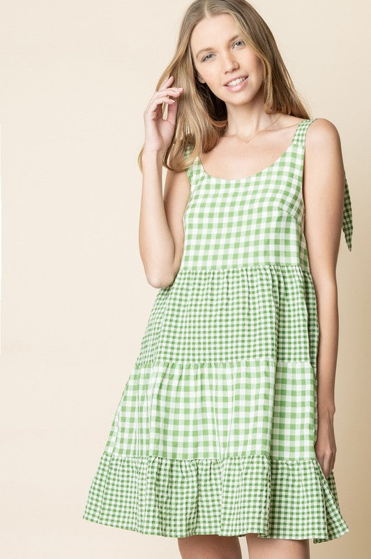 Sleeveless Gingham Spring Dress