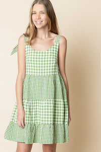 Sleeveless Gingham Spring Dress