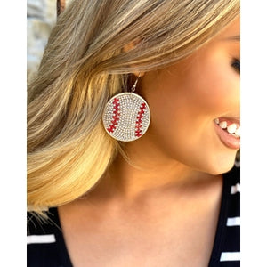 Crystal Baseball Earrings