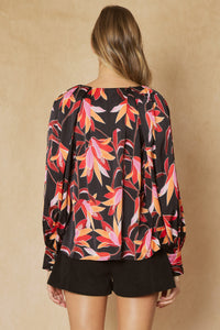 Loren Satin Balloon Sleeve Top