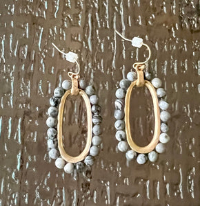 Oval Bead Dangle Earrings